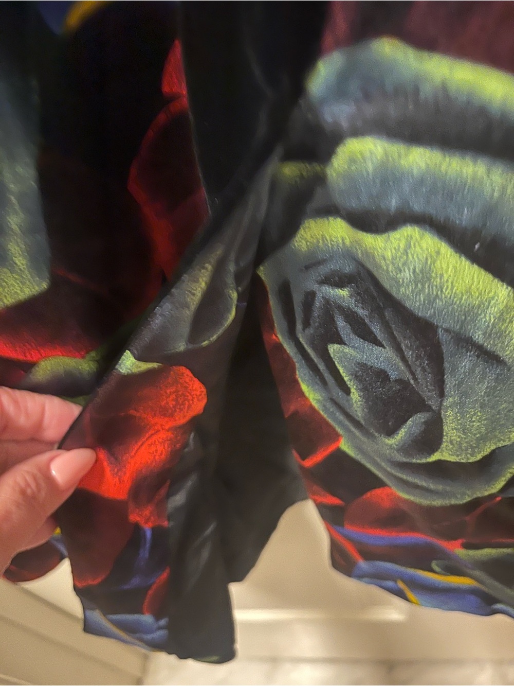 Vintage 70/80’s Albert Nipon Silk/Velvet Floral Midi Dress Size 8. Cottagecore - Picture 4 of 11